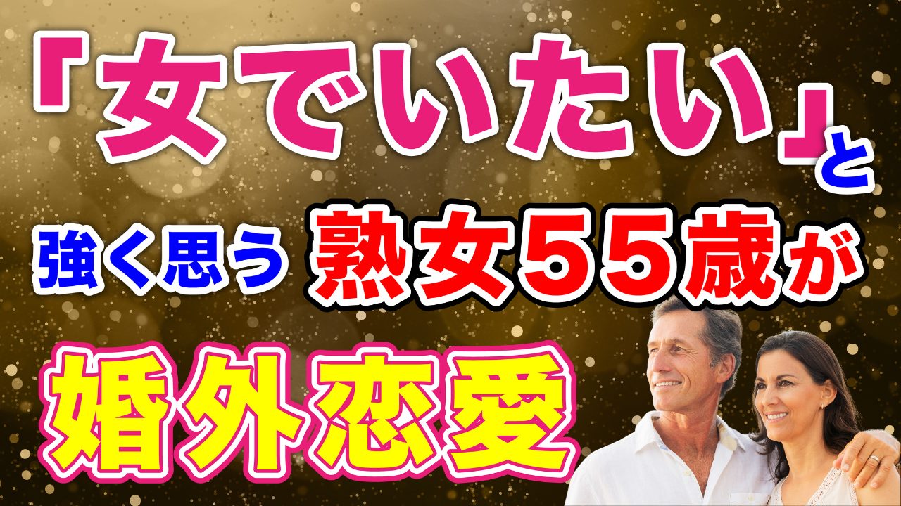 【リアル】「女でいたい」と強く思う熟女55歳の【婚外恋愛】